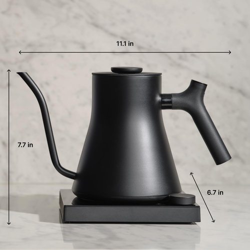 Fellow Stagg EKG Pro Studio Edition Electric Gooseneck Kettle - Pour-Over Coffee, Tea, Quick Heating, Precise Temperature Control, Scheduling, Built-in Brew Timer - Matte Black, 0.9 L
