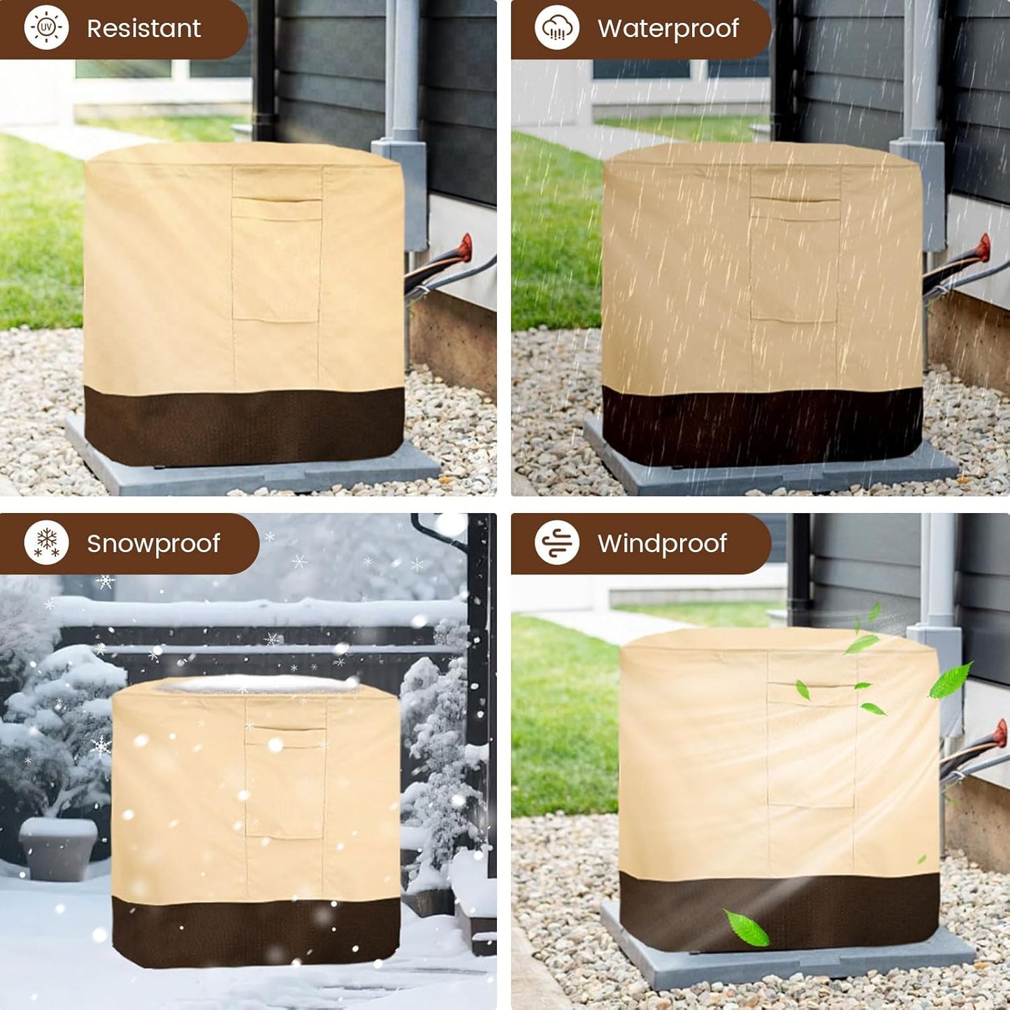 Vailge Heavy-Duty Air Conditioner Cover - Waterproof & UV Resistant for Outdoor Units - Fits Most Sizes