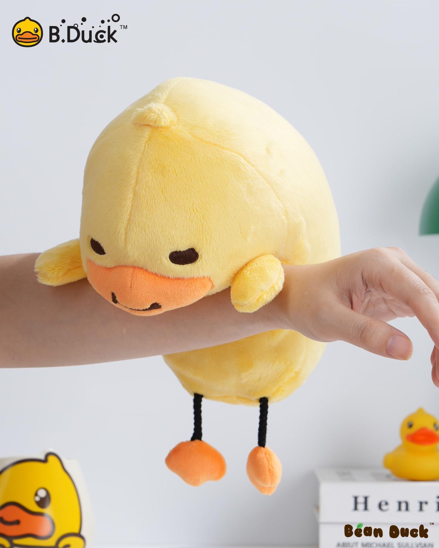 B.Duck Bean Duck: Improvement Desk Buddy Cute Plush Stuffed Animal for Office, School, Travel, Gift