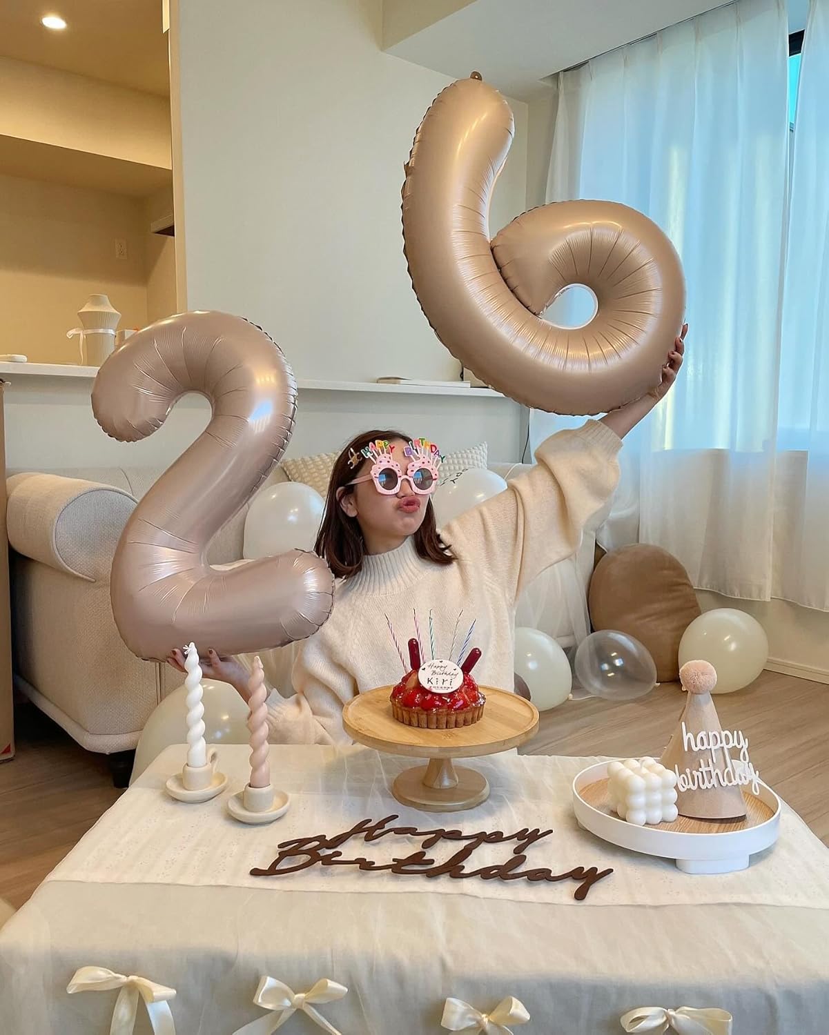 Light Brown Number Balloon - 40 Inch Tan 0 Balloon | Beige Birthday Decorations & Party Supplies
