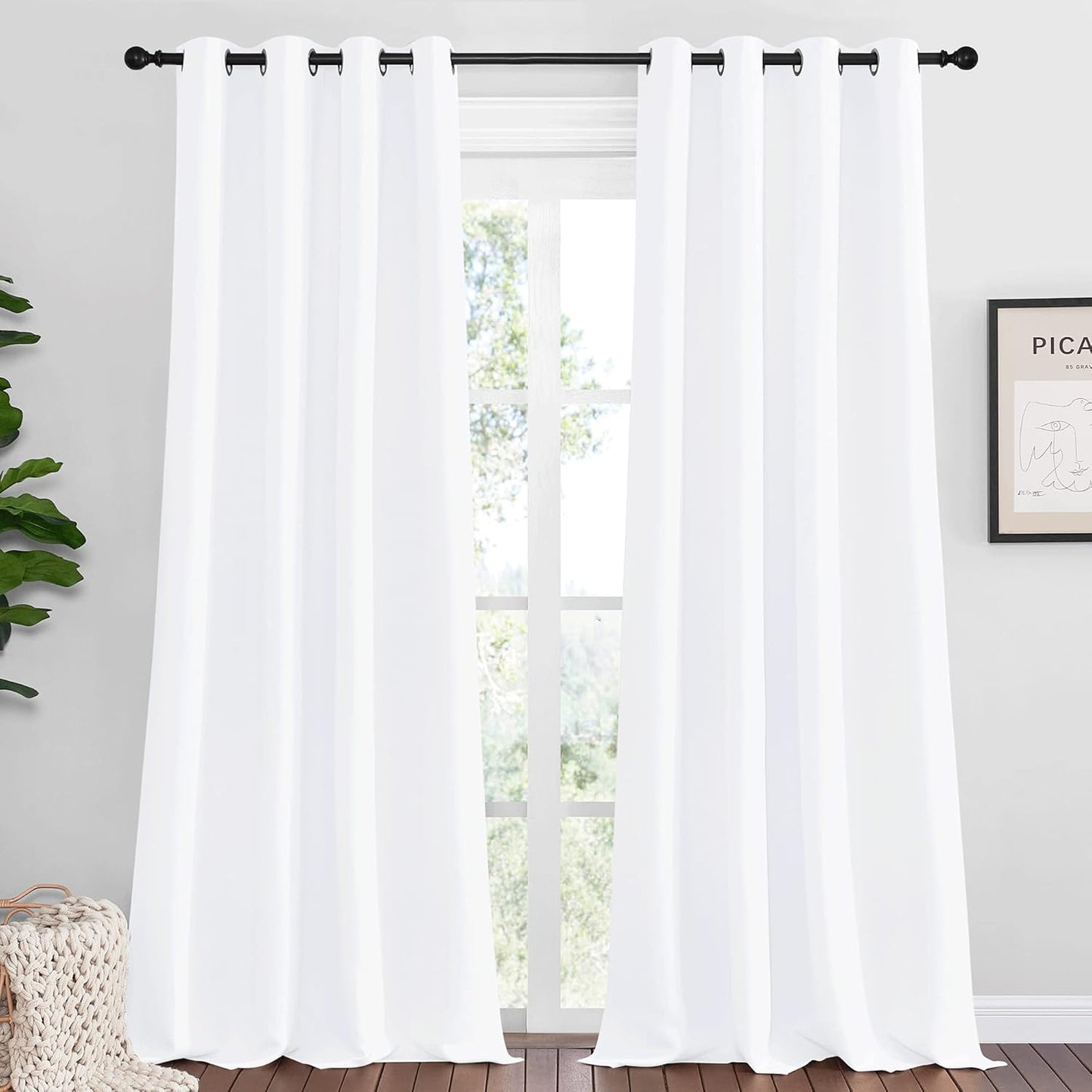 NICETOWN Blackout Curtains - Extra Long Sea Teal Drapes, Set of 2, 55 x 120 Inch, Thermal Insulated for Kids Room