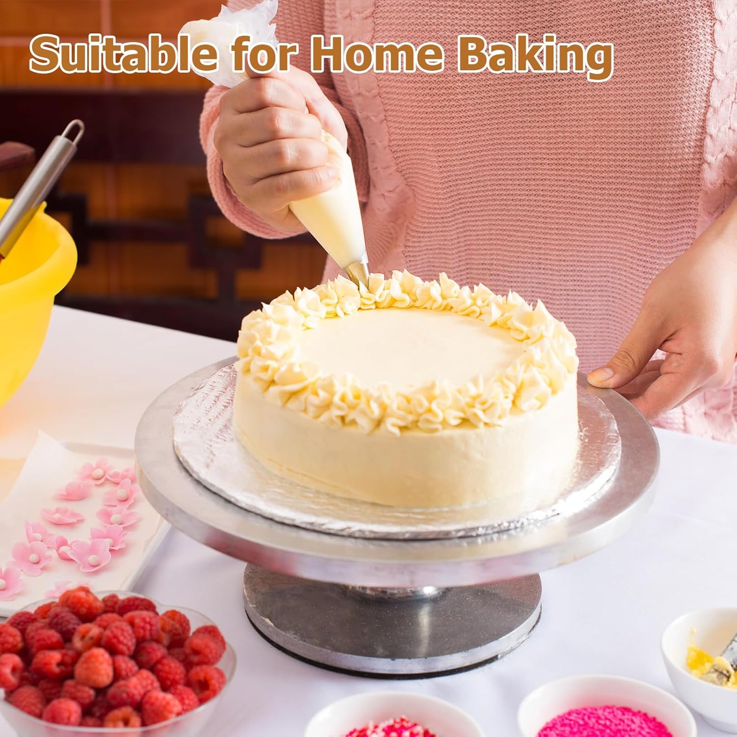 Tamodan 14 Inch Tipless Piping Bags - 100PCS Disposable Non-Slip Icing & Frosting Bags for Cakes, Cupcakes, Cookies