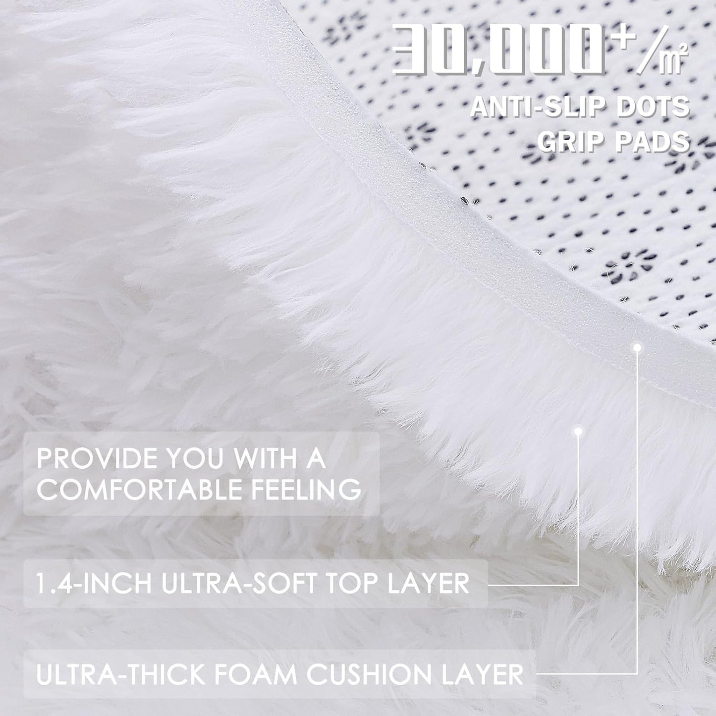 OLANLY 6x6 Area Rug - Soft, Fluffy Shaggy Design | Machine Washable Indoor Carpet for Kids & Home Decor