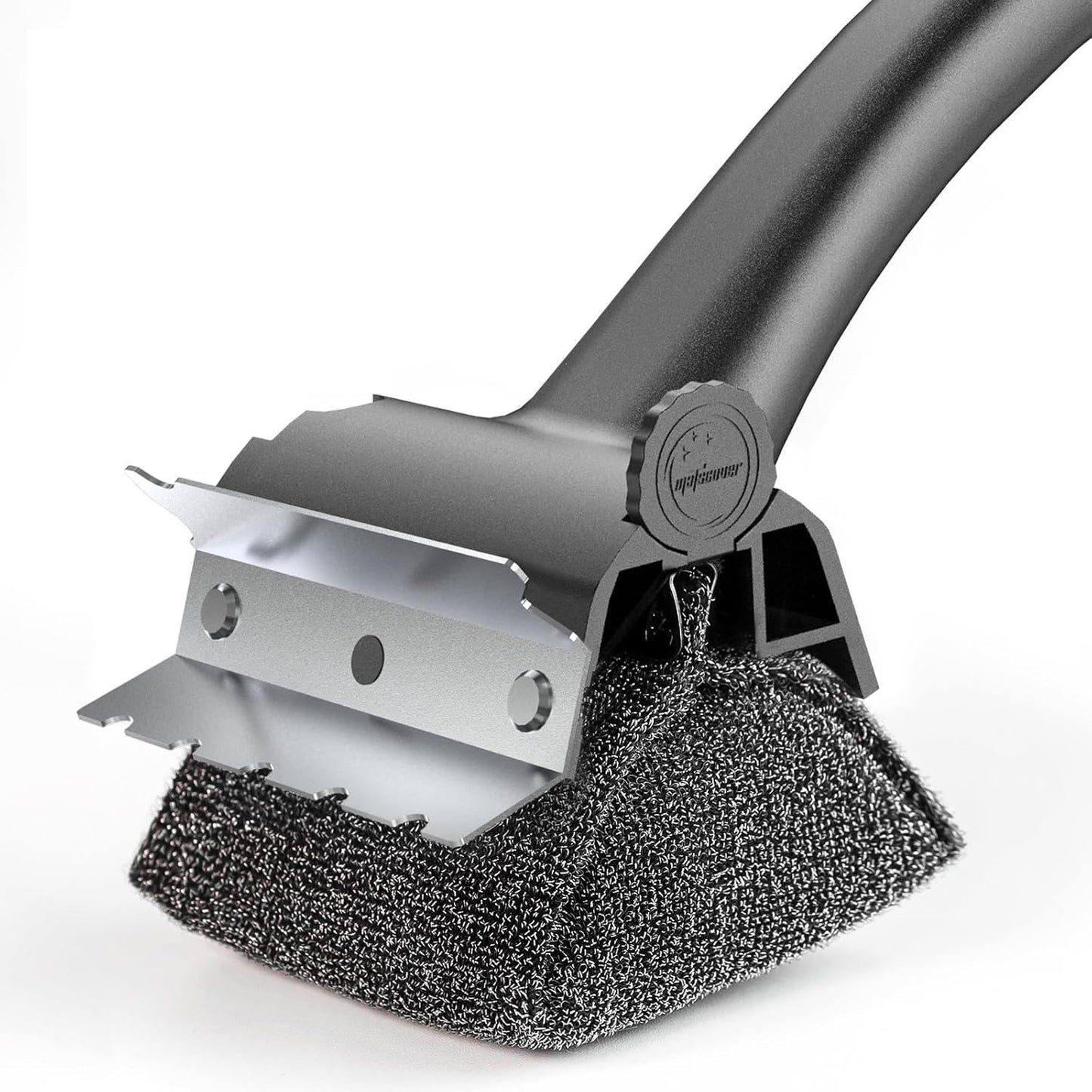 Skiennix Grill Brush - Replaceable Bristle-Free Design for Safe Cleaning | Ideal for Porcelain, Gas, Charcoal, and Cast Iron Grills - Black