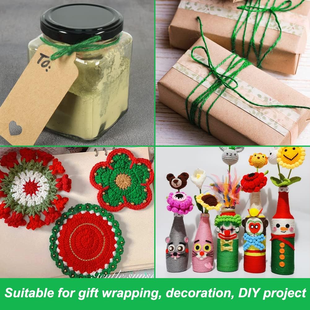 Vivifying Garden Twine - 656 Feet of 2mm Strong Green Jute String for Climbing Plants & Crafts