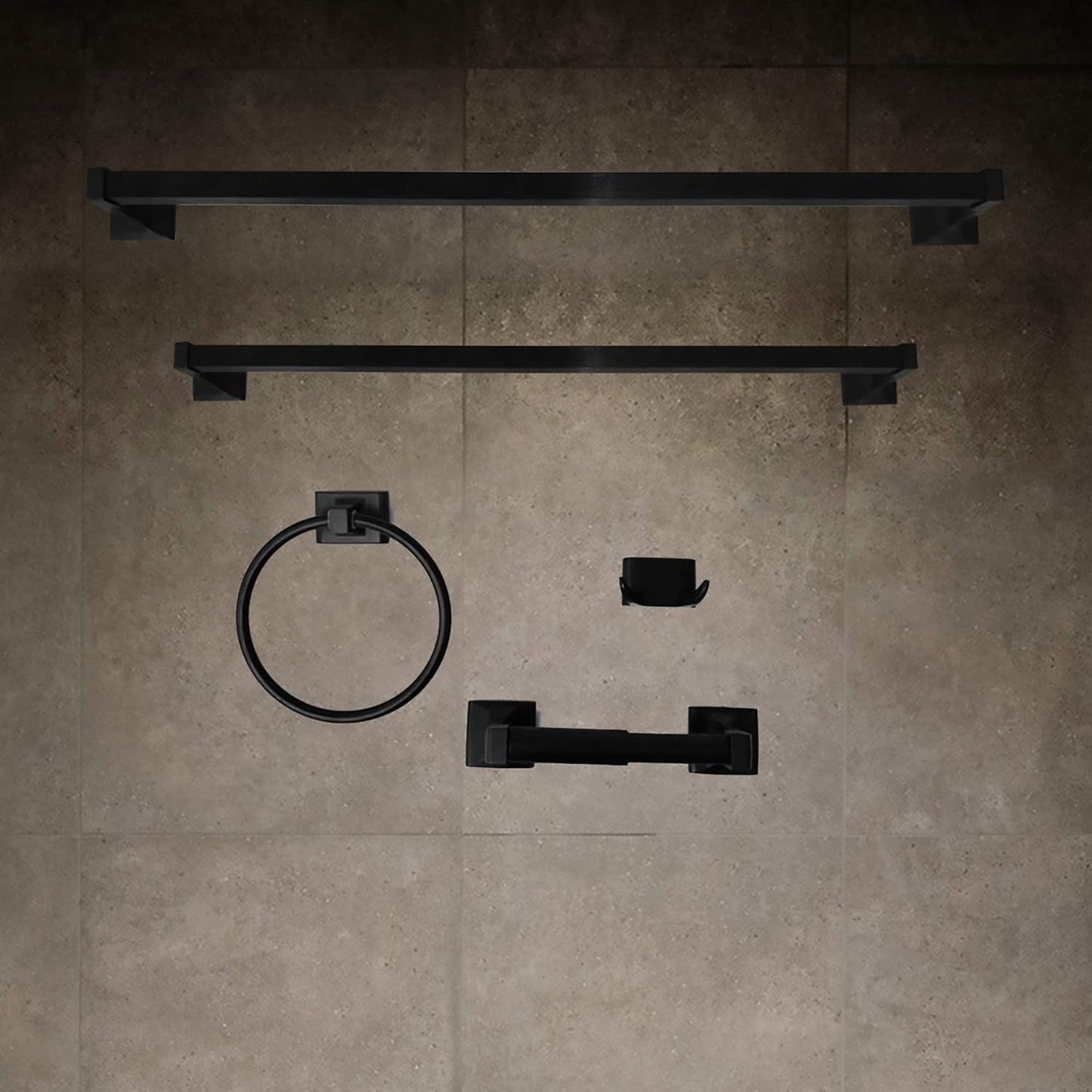 SENTO Black Toilet Paper Holder - Wall Mount Double Post Design | Heavy Duty Metal, Easy Installation