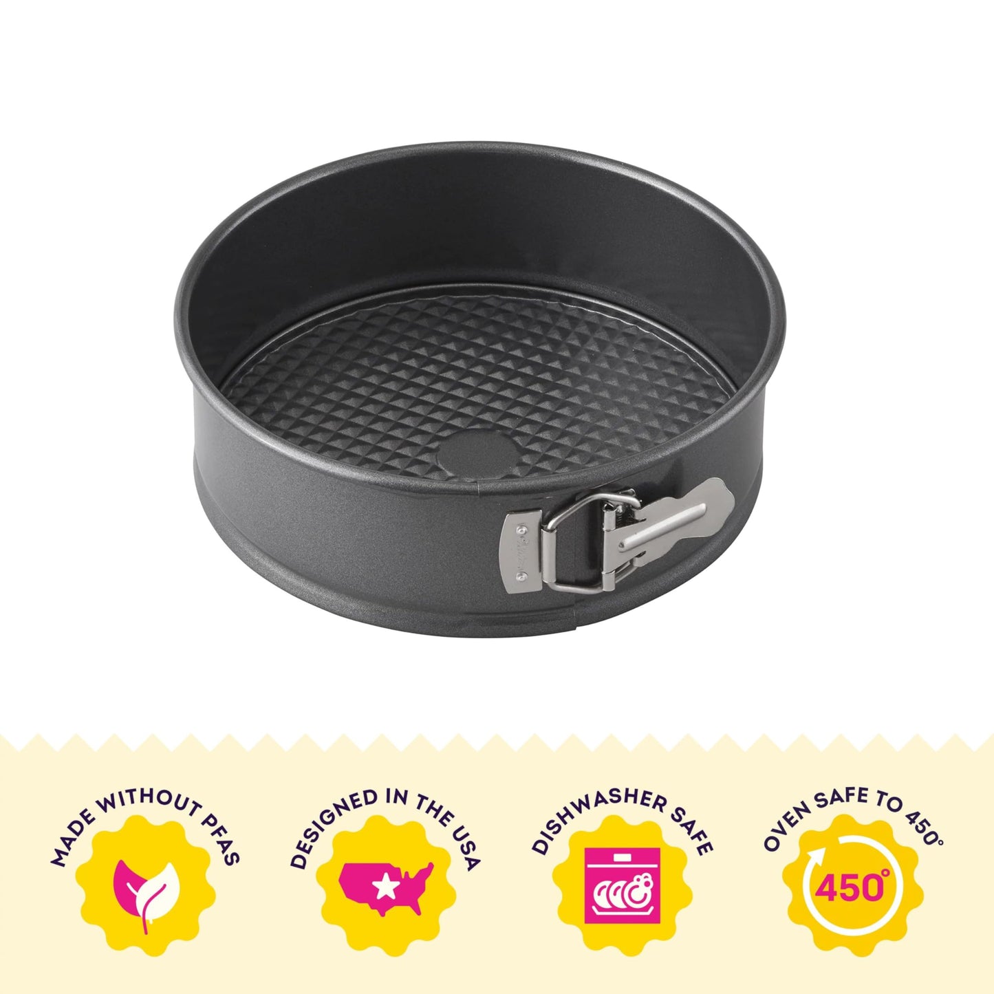 Wilton Platinum Non-Stick Spring Form Pan - Baking Pan for Cheesecakes, Deep Dish Pizzas & Bread Puddings - Scratch Resistant, Even Heat Distribution & Made Without PFAS - 9 x 2.7 Inch