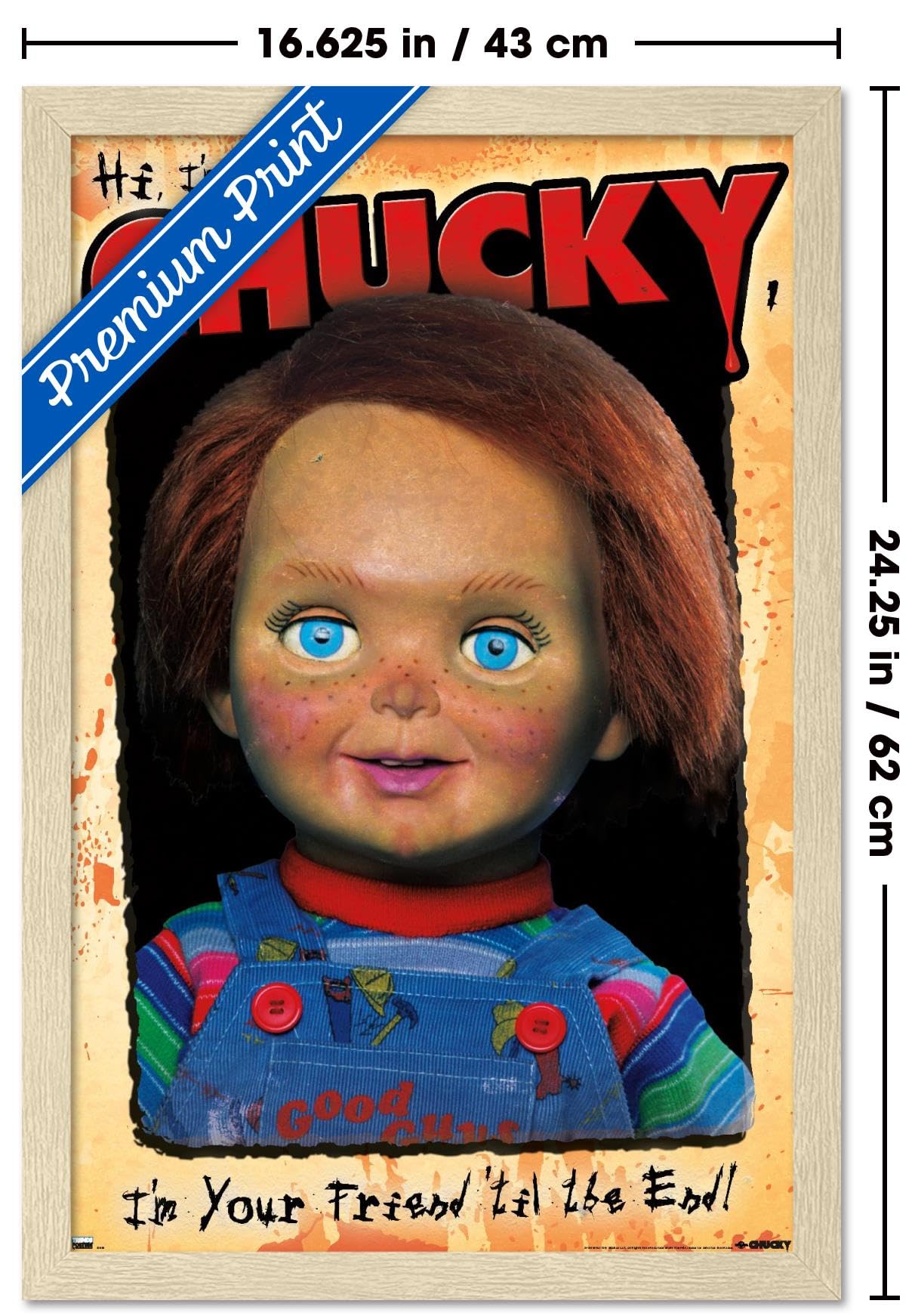 Trends International Child's Play 2 - Portrait Wall Poster, 22.4L x 14.7W, Blonde Framed Version