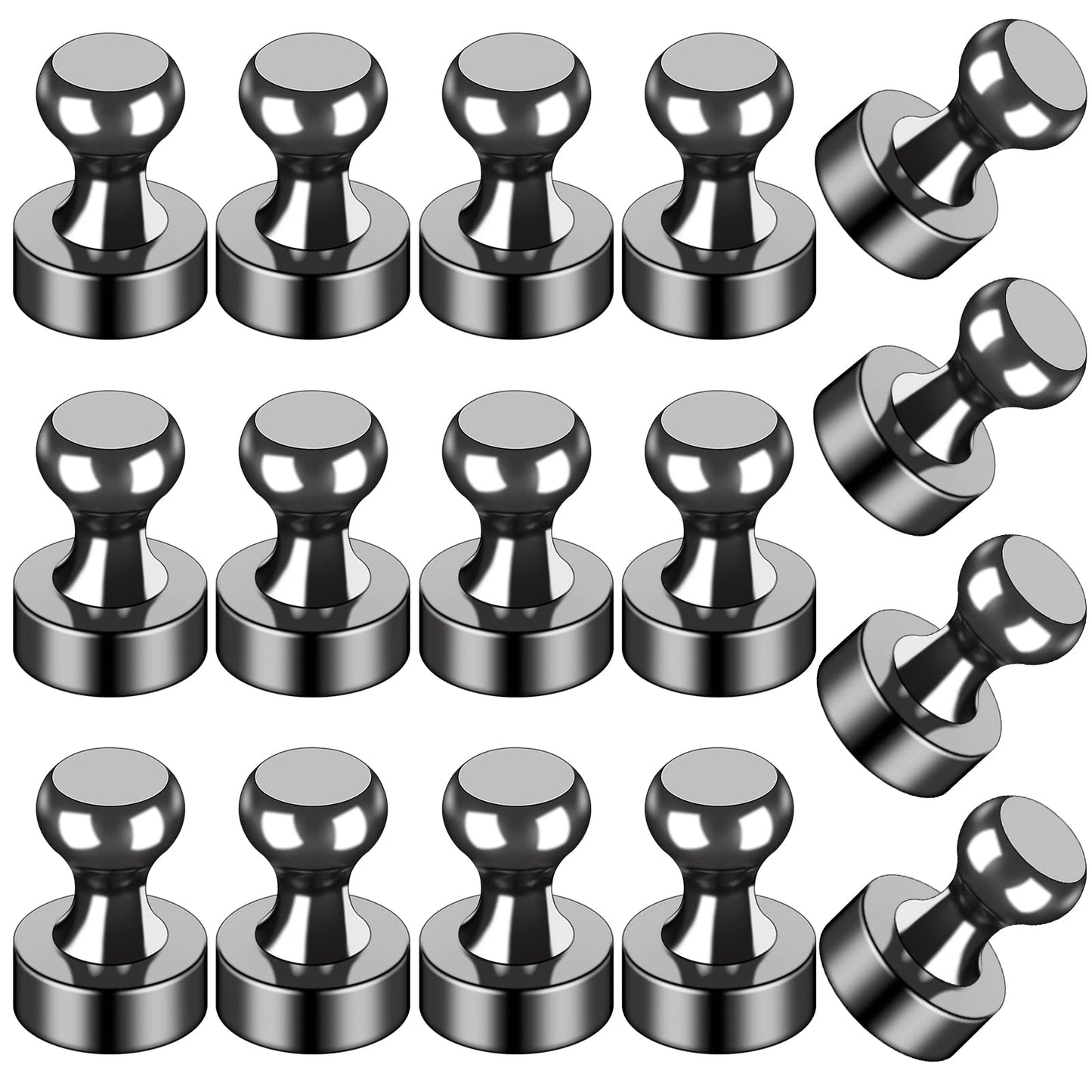 LOVIMAG Fridge Magnets 16Pcs Refrigerator Whiteboard Small Strong Magnet Classroom Kitchen Accessories Decorative Locker Set Decor Must Haves Office Calendar Refrigerador Magnetic Cute Crafts Black