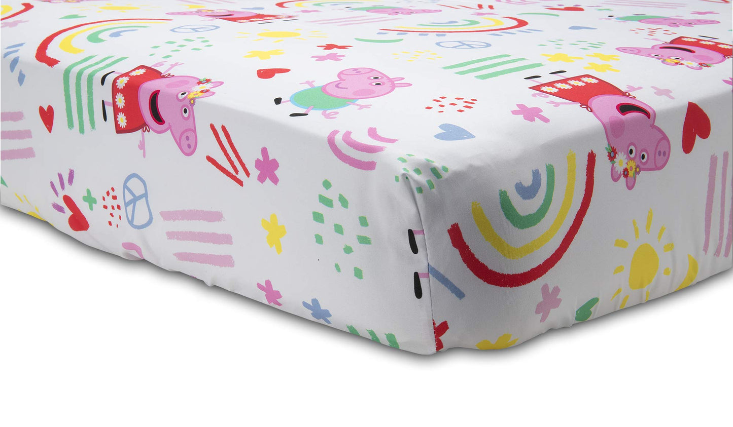Peppa Pig Be Nice & Kind 4 Piece Toddler Bedding Set - Includes Comforter, Sheet Set - Fitted and Top Sheet + Reversible Pillow Case for Girls Bed, Pink