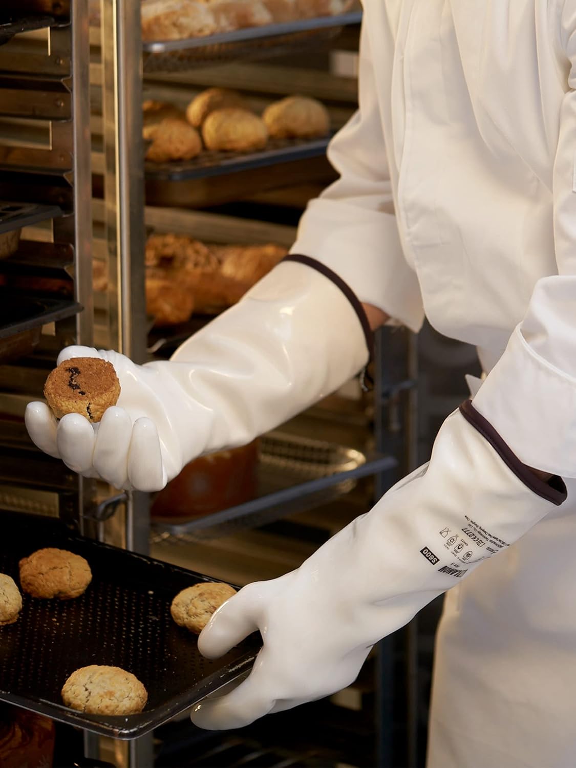 LANON 15" Liquid Silicone Oven Gloves - Heat Resistant, Waterproof, Extra Long, Large, Food Grade