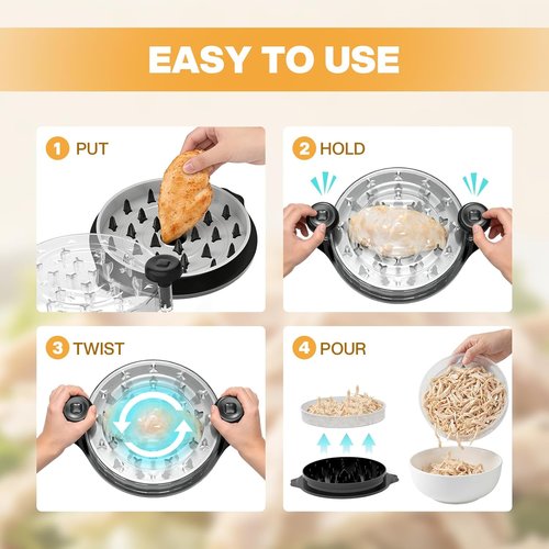 Cleangor Chicken Shredder Tool - Ergonomic Non-Slip Meat Shredder for Chicken, Pork & Beef