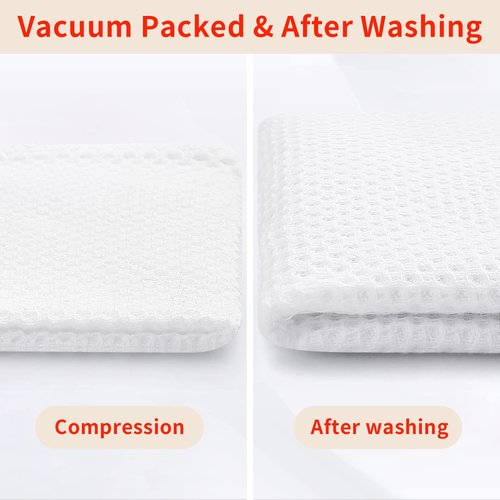 Homaxy 100% Cotton Waffle Weave Kitchen Dish Towels, Ultra Soft Absorbent Quick Drying Cleaning Towel, 13 x 28 Inches, 12-Pack, White