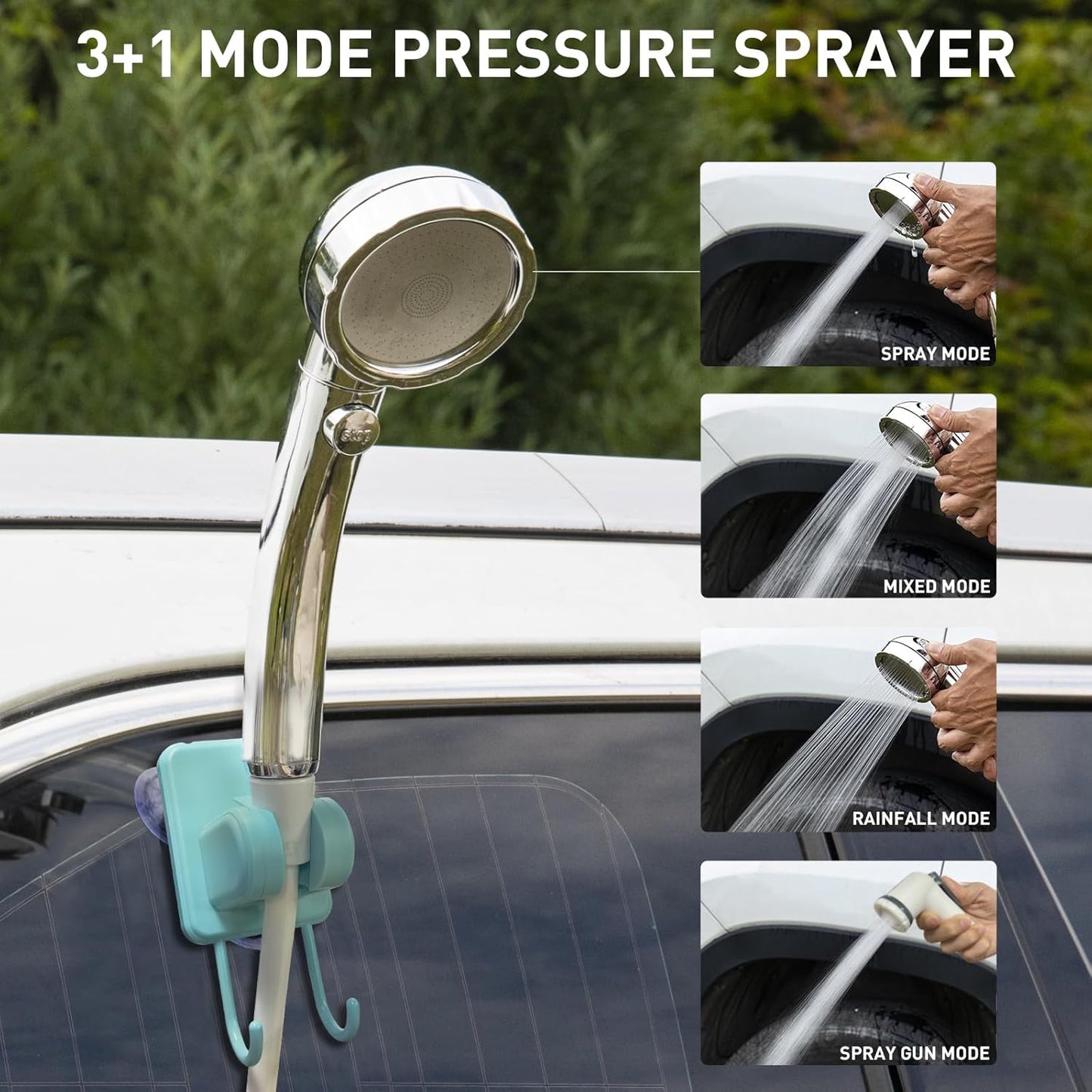 Skiennix Portable Hot Shower - 1000W Immersion Heater & Rechargeable Pump | 6.6 Gallon Camping Kit