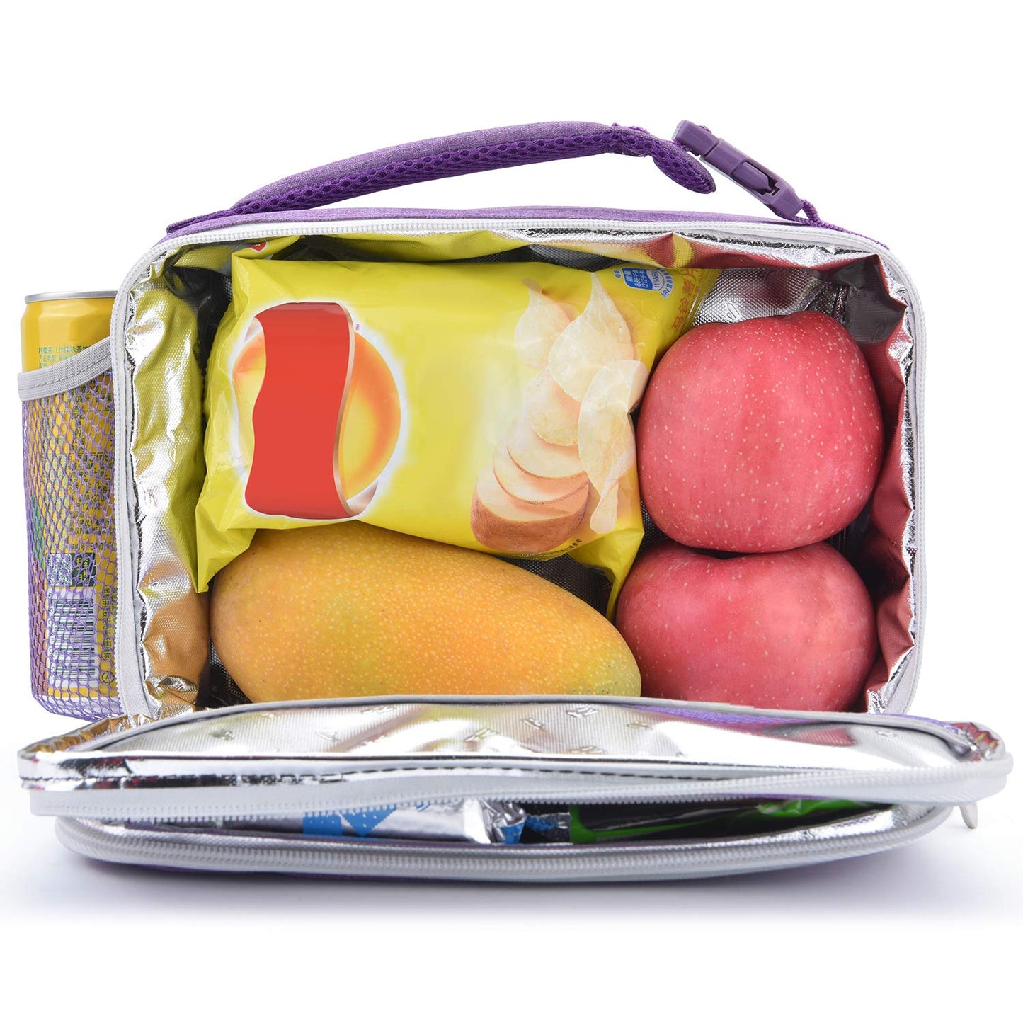 Amersun Kids Lunch Box, Insulated School Lunch Bag with Padded Liner Keep Food Warm Cold for Long Time,Water-resistant Thermal Travel Office Lunch Cooler for Girls Boy-2 Pocket,LB005-P