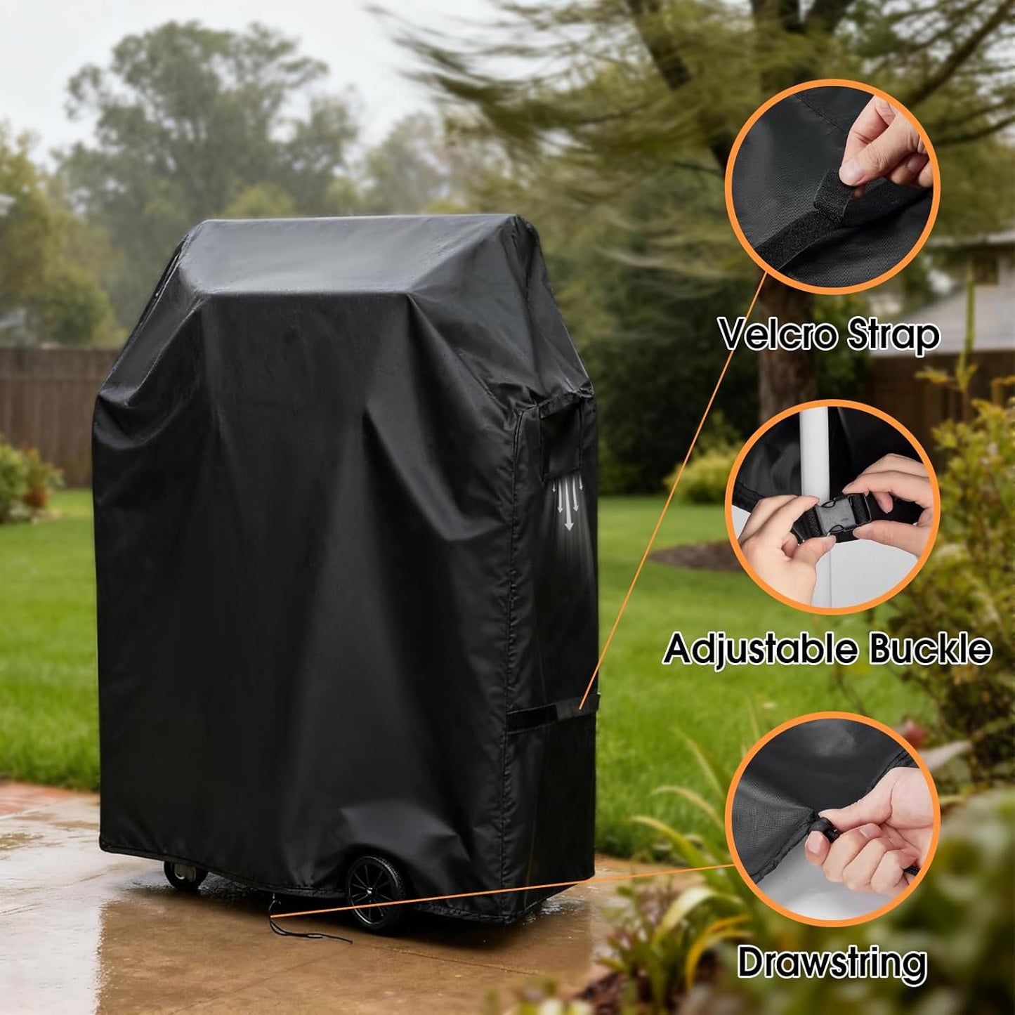Nexgrill Deluxe 24-Inch Gas Grill Cover - Waterproof BBQ Protection for 2 Burners | 24 x 23 x 42 Inch