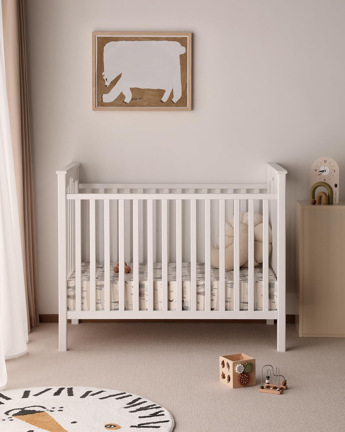 Yoofoss Baby Crib Sheets - Ultra Soft 2-Pack Fitted Sheets for Standard Cribs | Neutral Forest Bear Design 52x28