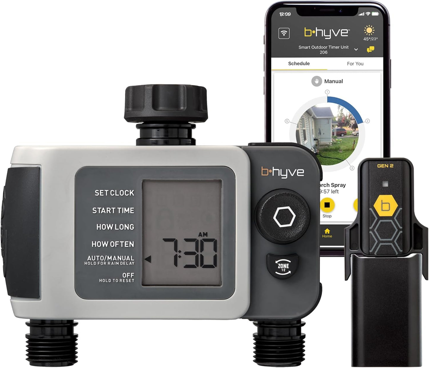 Orbit 24637 B-Hyve XD Smart Hose Watering Timer - Wi-Fi Hub, 2-Port for Efficient Watering