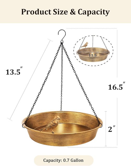 Antique Bronze Metal Bird Bath by [Brand Name] - Elegant Outdoor Bird Feeder Garden Decor | 11.5" Diameter