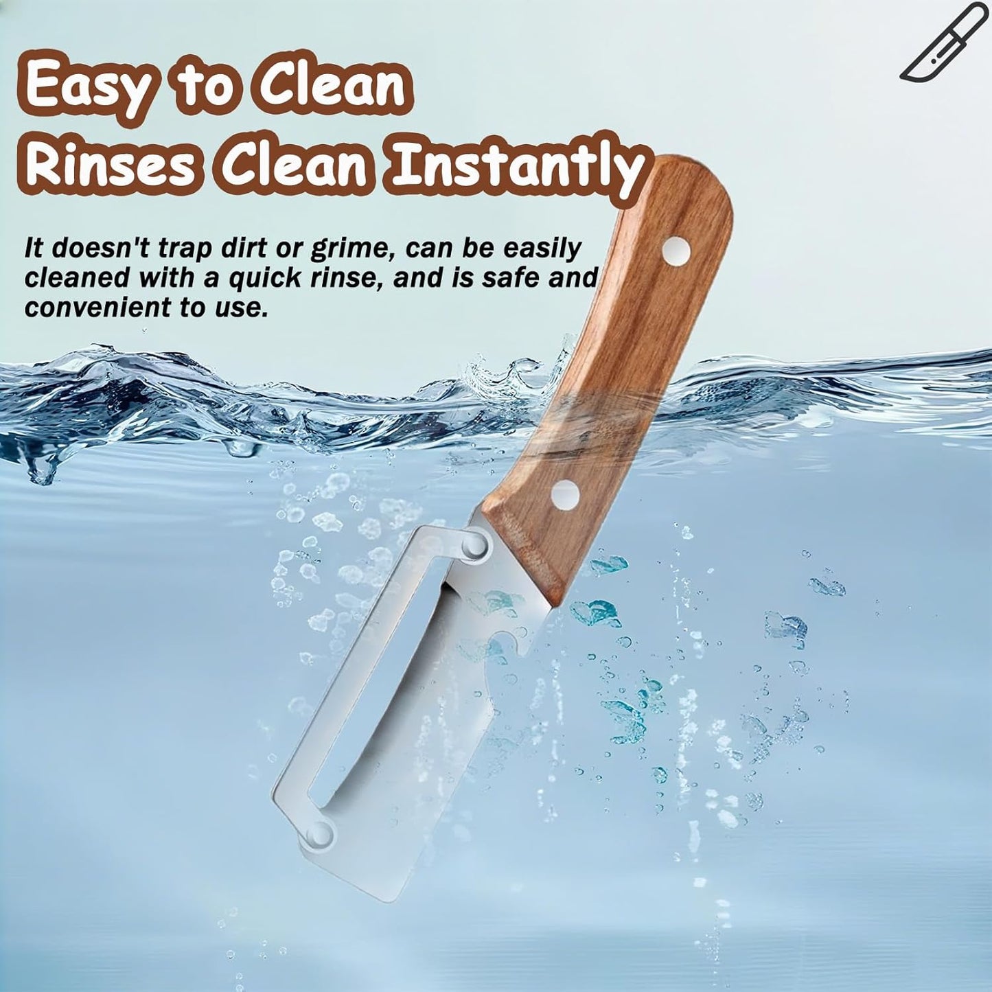 Skiennix Premium Vegetable Peeler - Multi-Functional Kitchen Tool with Wooden Handle & Stainless Steel Blade