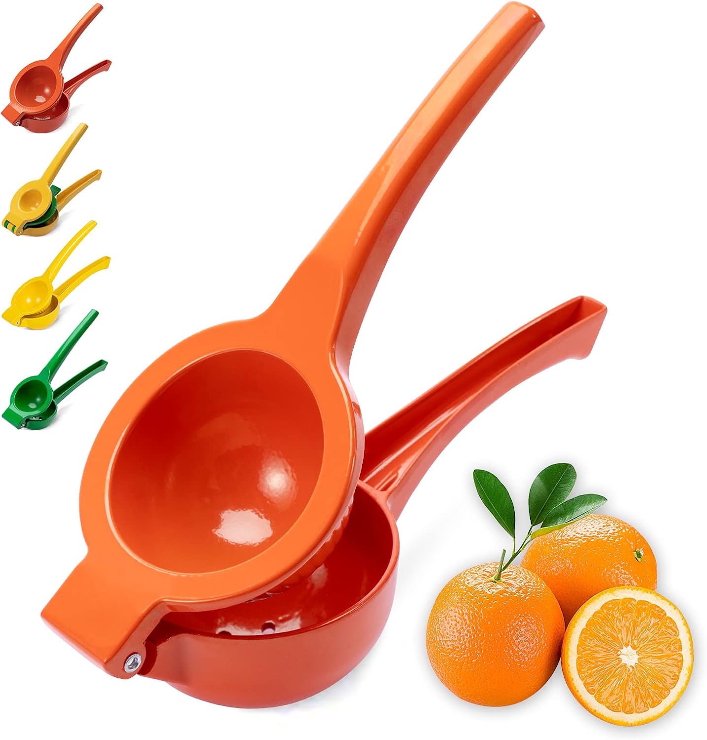 Skiennix Manual Citrus Juicer - Professional Lemon & Lime Squeezer | Durable Metal Kitchen Tool (Orange)