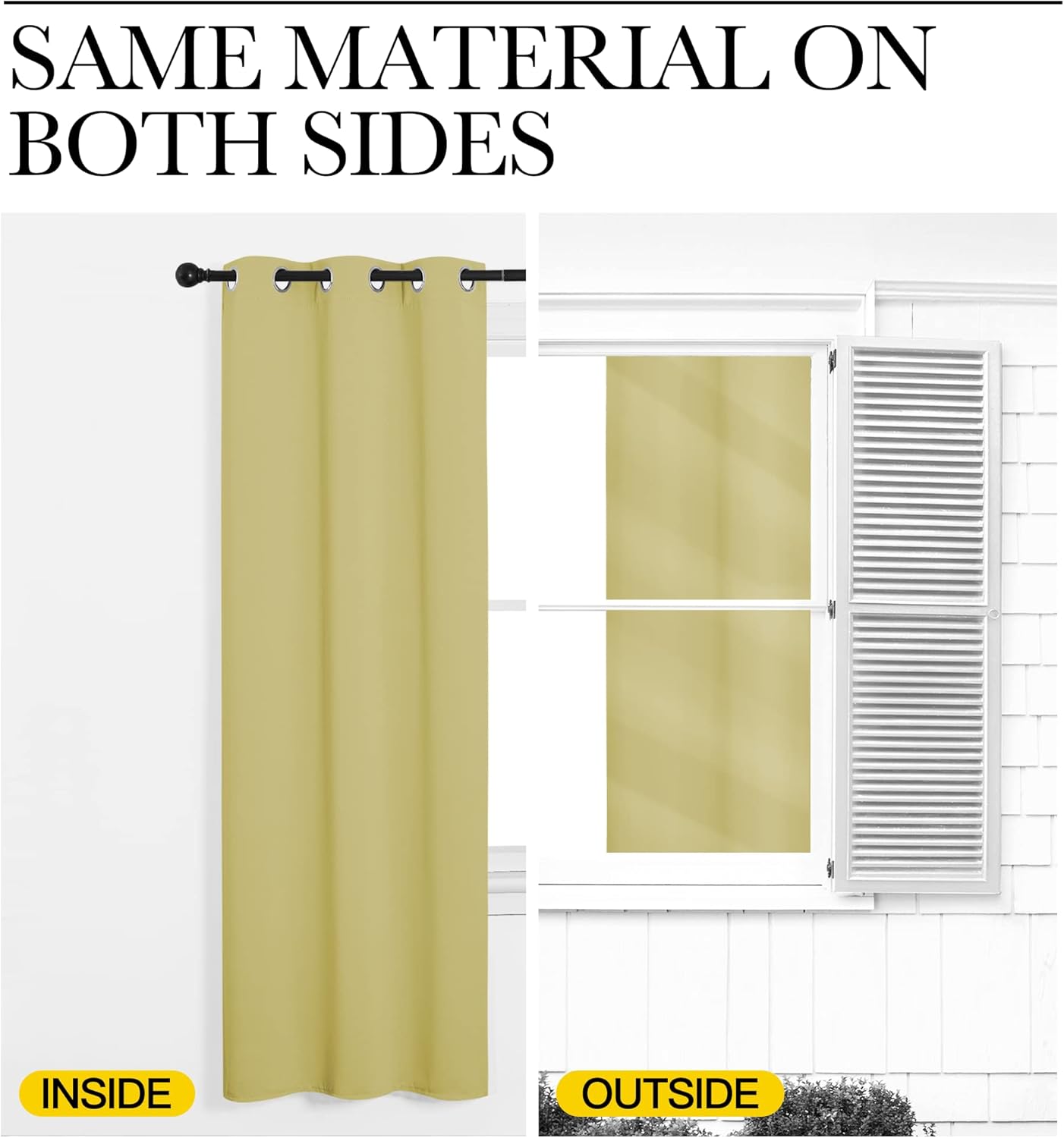 NICETOWN Blackout Curtain Panels - Thermal Insulated Draperies | 34x63 Inches, Paler Yellow (1 Pair)