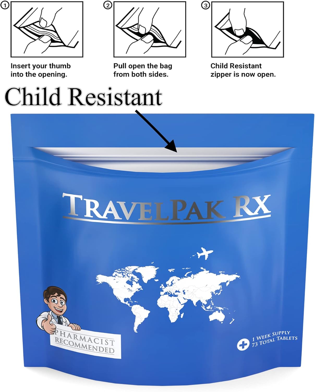 Travel Essentials Medicine Kit - TSA-Approved Over-The-Counter Packets for Travel & Camping