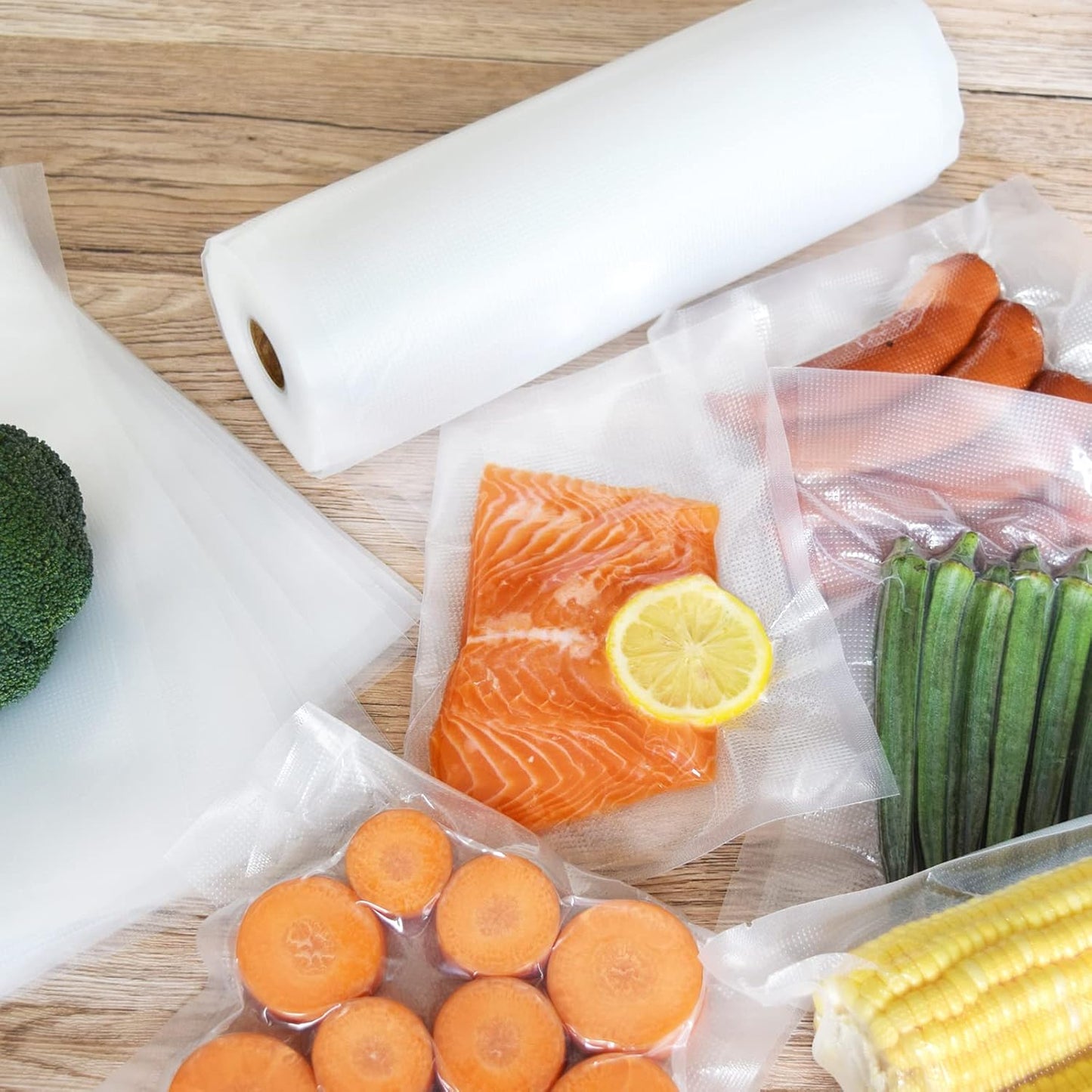 Vacuum Sealer Bags - Skiennix 2 Rolls 8"x50' Heavy Duty BPA-Free Food Saver Bags for Meal Prep & Storage