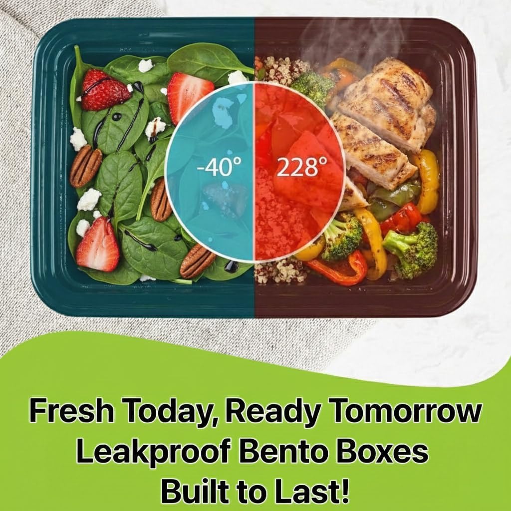 Skiennix Meal Prep Containers - 10 Set | 16 oz, Stackable, Leakproof & Reusable for Food Storage
