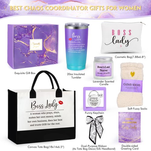 Inspirational Gifts for Women, Motivational Gift Encouragement Gifts Cheer Up Christmas Birthday Gift with Positive Affirmations Little Reminders Tote Bag for Her Sister Best Friend Coworker Purple