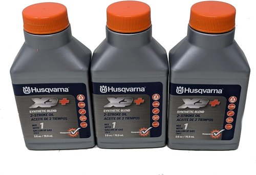 Husqvarna 2-Cycle Oil | 3-Pack of 2.6oz Synthetic Blend Bottles for Optimal Engine Performance