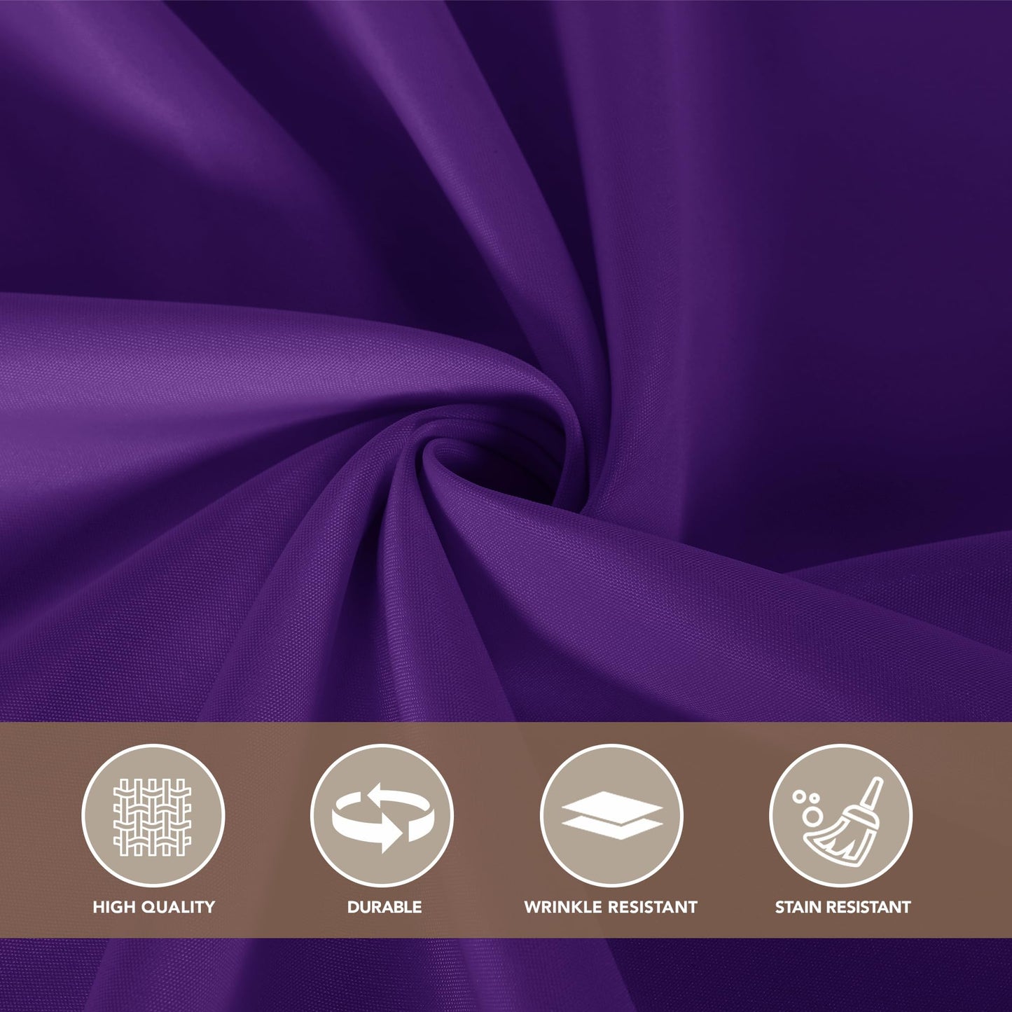 sancua Rectangle Tablecloths for 6 Foot Tables, 6 Pack - Washable Polyester Fabric Table Cloth for Halloween Party, Wedding Birthday Banquet Reception, 54x108 Inch, Purple