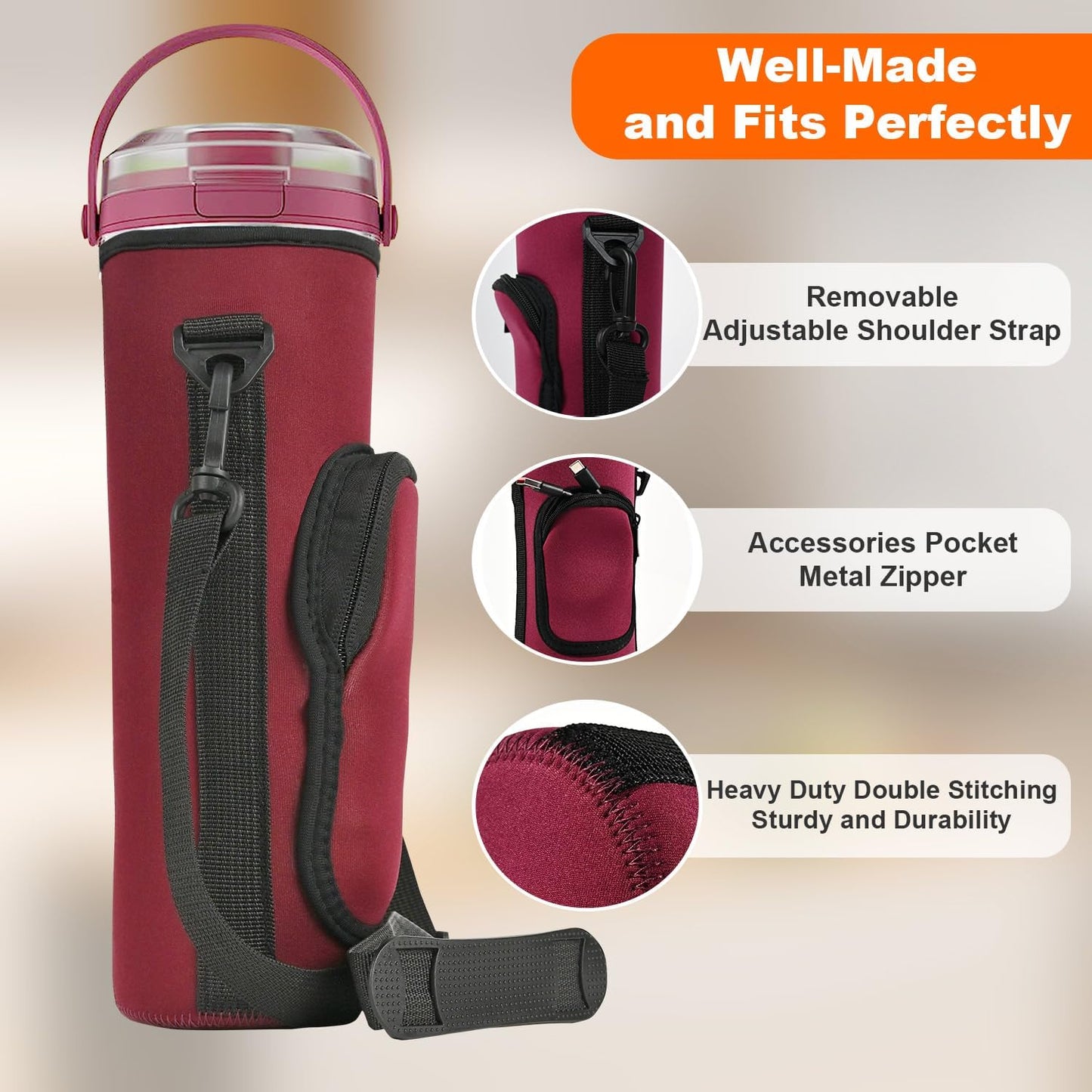 Ninja Storage Bag - Portable Blender Dust Cover Sleeve with Accessory Pocket | Burgundy