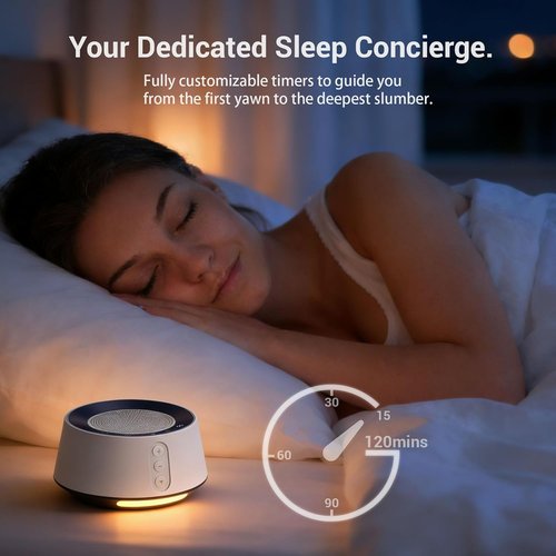 BGOVERSS White Noise Sound Machine - 20 Soothing Sounds & 10 Color Night Light | Perfect for Sleep & Relaxation