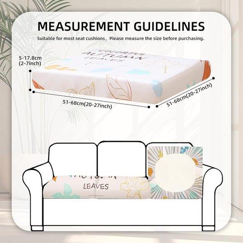 BIETYONE Outdoor Couch Cushion Covers - 8Pcs Washable & Reusable Protector | Chrysanthemum Design