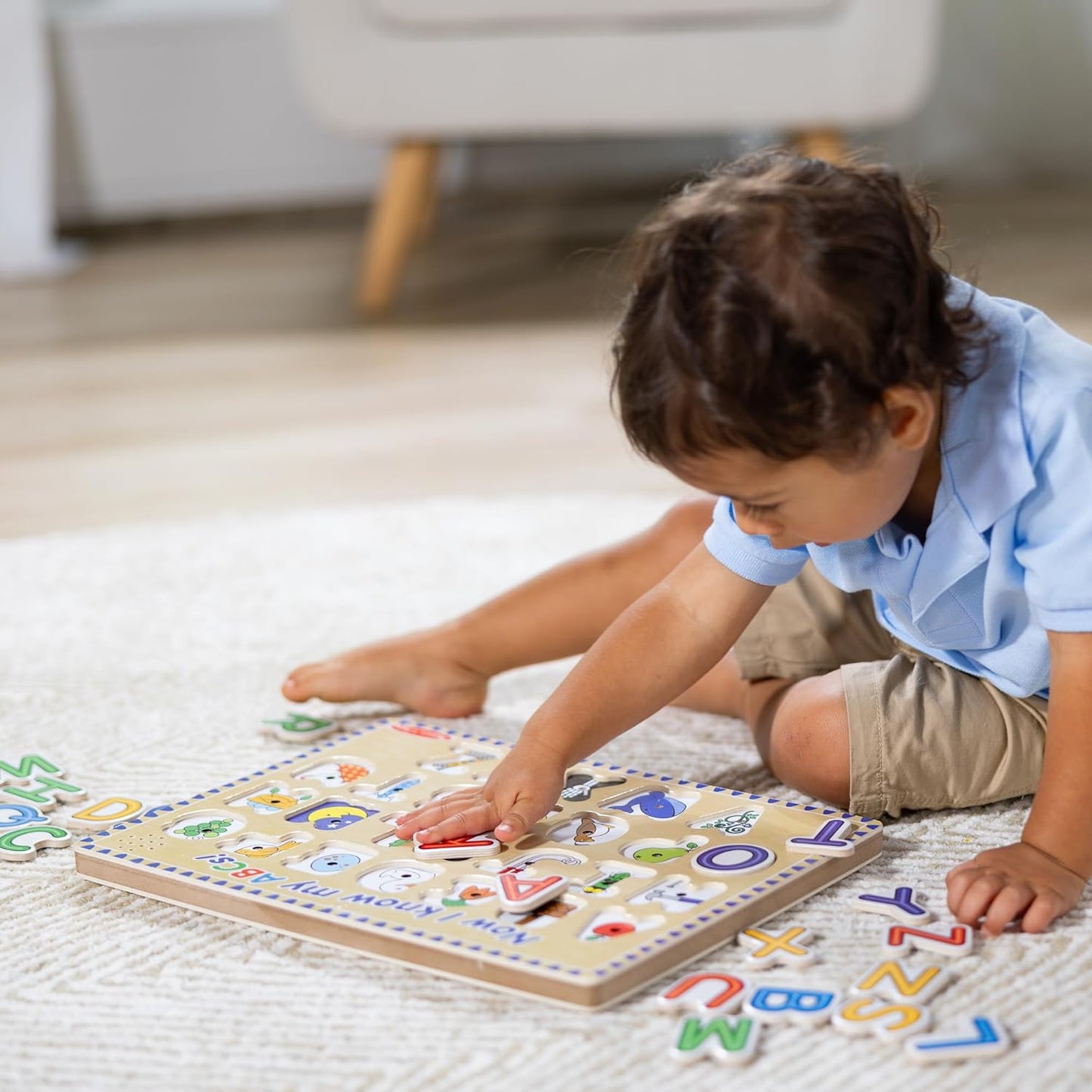 Melissa & Doug Wooden Alphabet Sound Puzzle - Engaging 26-Piece Puzzle with Sound Effects - FSC Certified