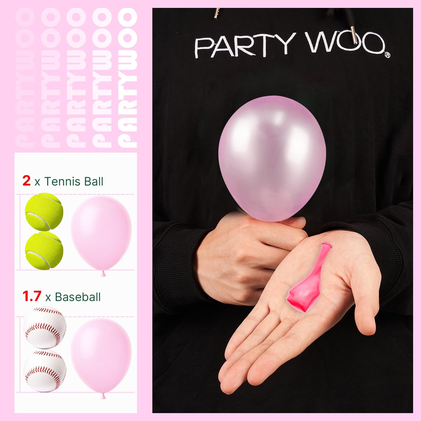 PartyWoo Pearl Pink Balloons 100pcs 5 Inch Light Pastel Baby Pale Pink Latex Balloons for Girl Baby Shower Gender Reveal Bachelorette Wedding Princess Birthday Butterfly Party Decorations Pink-Z29