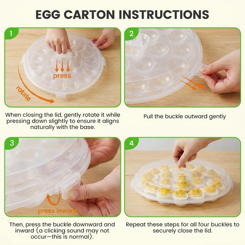 HAKSEN Deviled Egg Containers with Lid, 3PCS Deviled Egg Platter Carrier Holder Trays with 66 Slots for Party and Home Kitchen, Clear