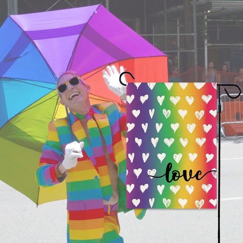 Baccessor LGBTQ Garden Flag - Double-Sided Rainbow Design for Outdoor Decoration | 12.5 x 18 Inch