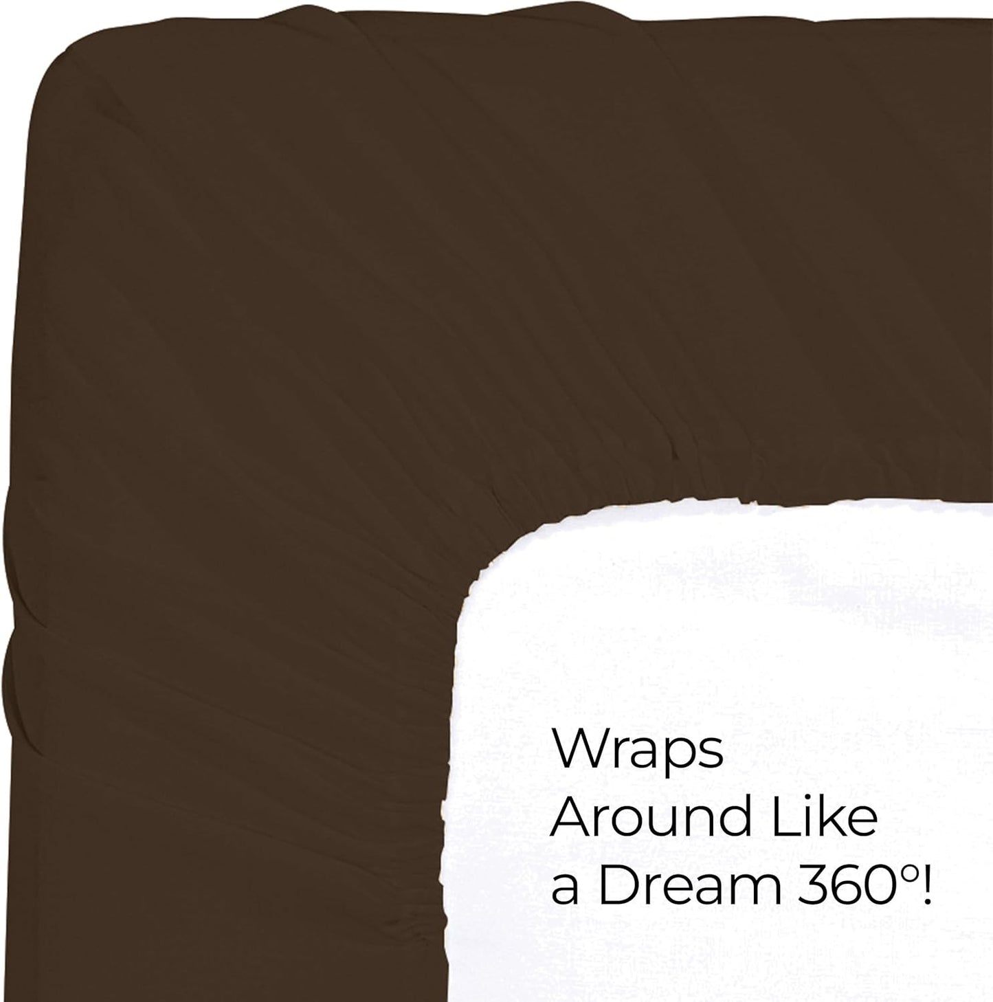 Utopia Bedding Queen Fitted Sheet - Soft Microfiber with Deep Pockets - Fade Resistant - Brown