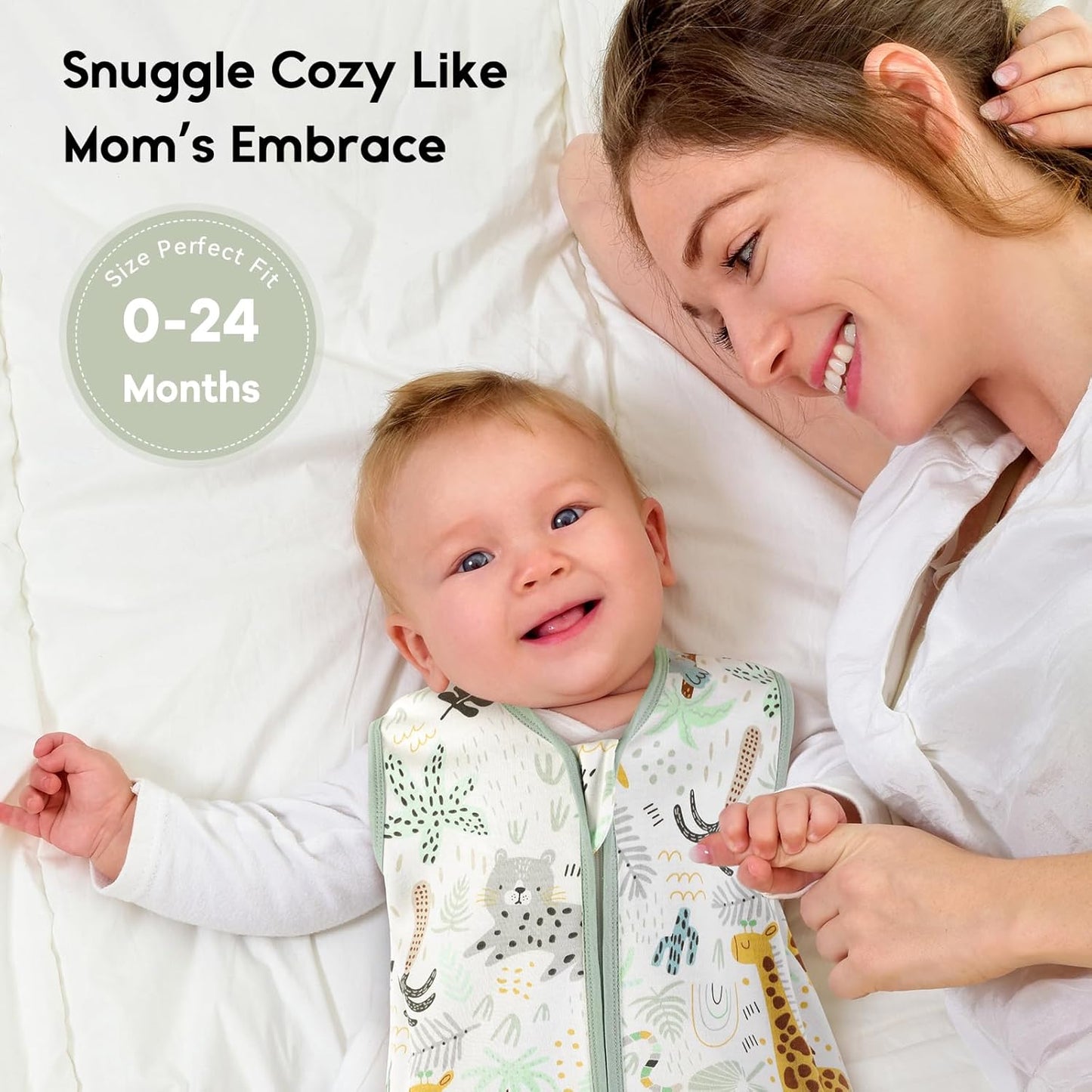 Yoofoss Baby Sleep Sack - 100% Cotton Wearable Blanket for Infants 6-12 Months | Lightweight 2-Way Zipper, Giraffe