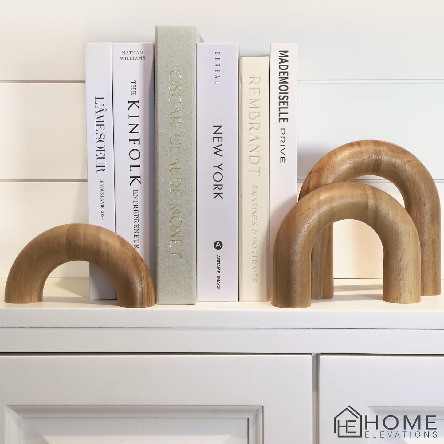 Wooden Arch Decor Set of 3 - Aesthetic Shelf Decor for Coffee Tables & Bookshelves | Acacia Wood Japandi Accents
