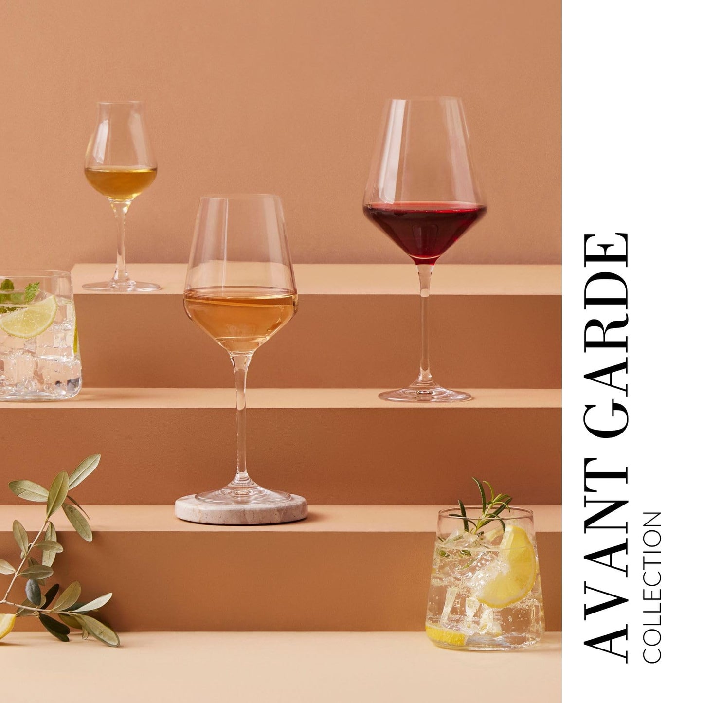 Krosno Red Wine Glasses 4-Piece 16.6 oz Avant-garde Collection, Perfect for Home, Restaurants & Parties, Dishwasher Safe, Thin Rim, Long Stem | Lead-Free Crystal Glass