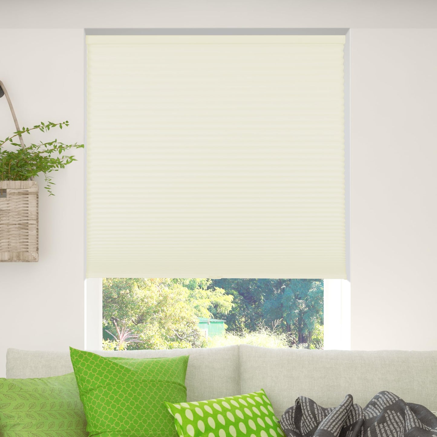 CALYX INTERIORS Blackout Honeycomb 9/16" Cellular Shade, Cordless, 30"W x 72"H, Blackout Ivory