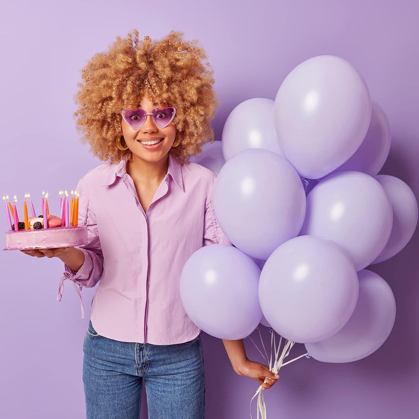 RUBFAC Lavender Purple Balloons - 105pcs in Various Sizes for Garland & Arch | Perfect for Birthday & Baby Shower Decor