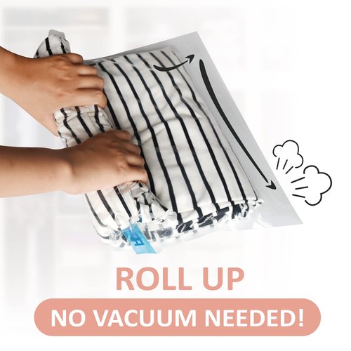 Cozy Essential Compression Bags for Travel - Travel Essentials - 20 Pack Space Saver Bags - No Vacuum Needed - Compression Packing Bags for Cruise Accessories