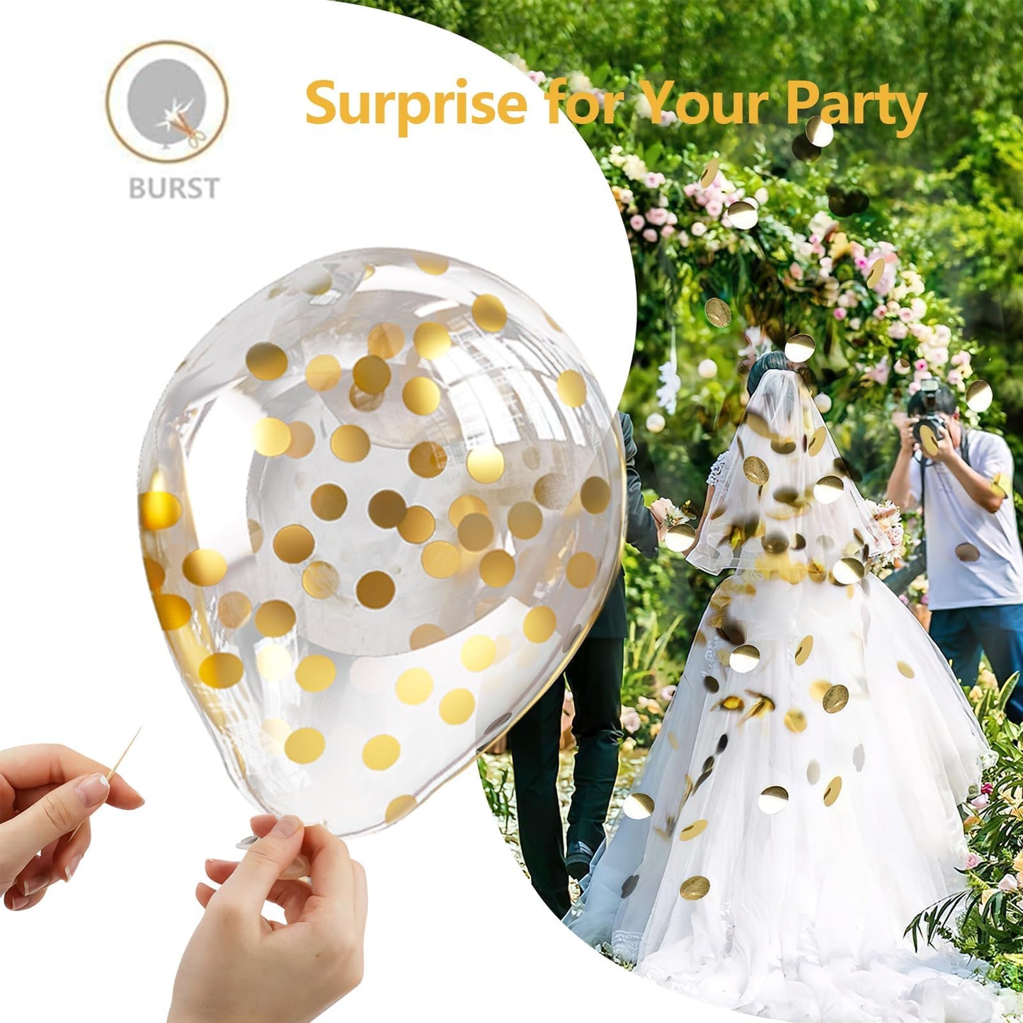 Bezente Black Gold Balloons Garland Kit, 100Pcs Black Gold Metallic Chrome and Gold Confetti Balloons Arch with Tape for New Year 2026,Wedding, Birthday,Graduation,Special Events Party Decoration
