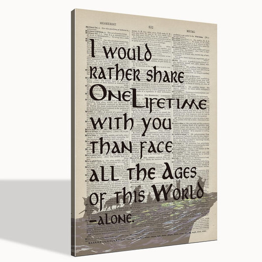 LOTR Poster, Gift for LOTR Decor, LOTR Gifts, I Would Rather Share One Lifetime - Arwen, Inspirational Wall Art, LOTR Canvas Prints Poster Wall Decor, Canvas Wall Art for Home Decor, 24x16