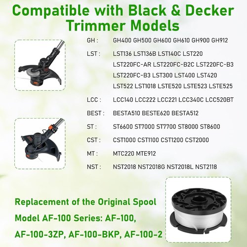 Hechuang AF-100 Weed Eater Spool - 6 Pack Replacement Trimmer Spools with 30ft 0.065'' Line