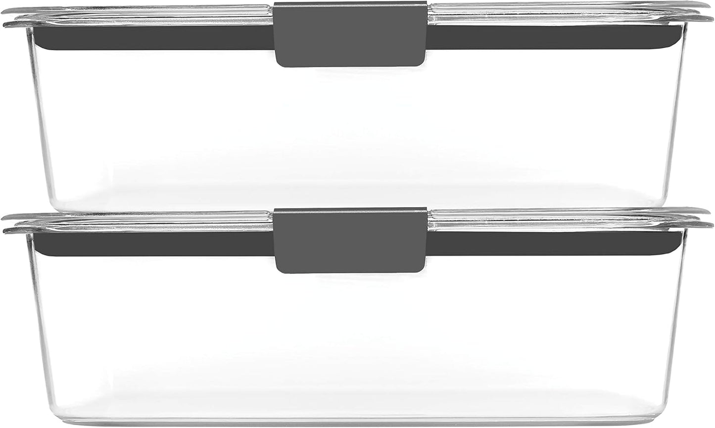 Rubbermaid Brilliance Food Storage Containers Set - BPA Free, 2 Pack (9.6 Cup) & 5 Pack (1.3 Cup)